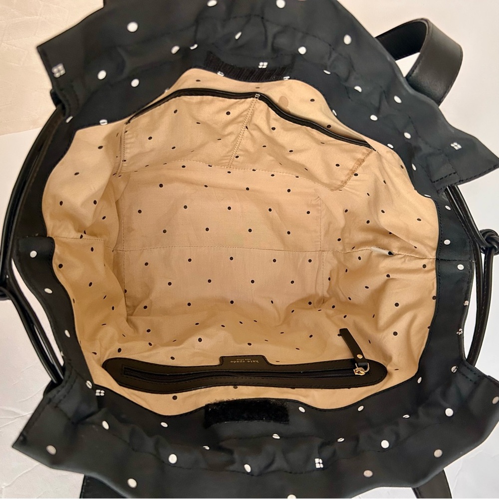 Kate Spade Vintage Black & White Polka Dot Double Handle Shoulder Bag - Picture 9 of 14